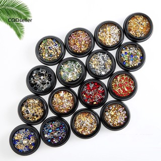 Hộp hạt đá sequin lấp lánh cho trang trí móng tay sành điệu