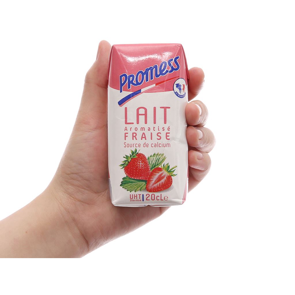 Sữa Tươi Vị Dâu Promess 200ml - Nhập Khẩu Pháp
