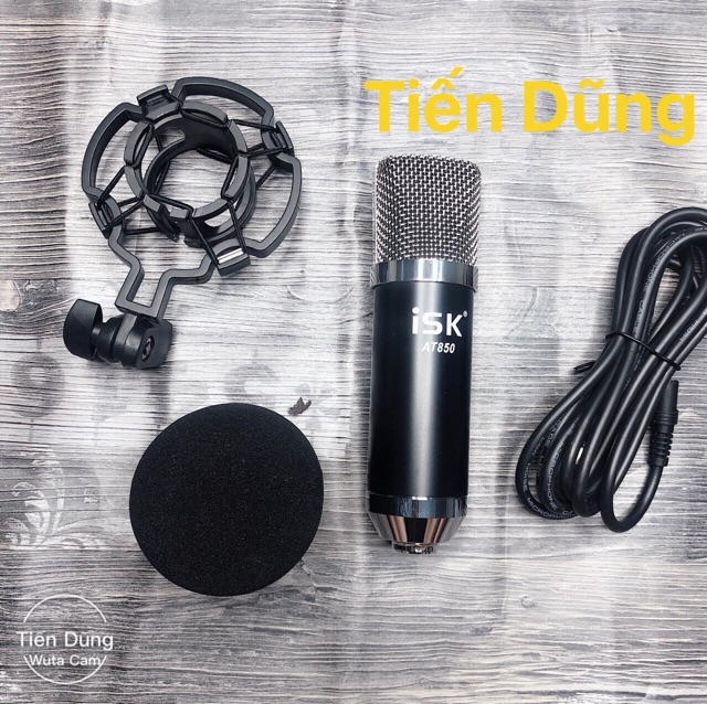 [Mã ELHACE giảm 4% đơn 300K] Mic thu âm ISK AT850 Sound card k10 chân màng dây livestream ma2 - Bộ livestream đã đầy đủ