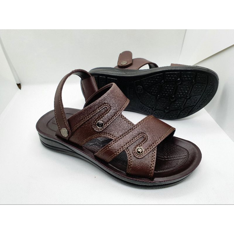 Dép da bitas da nam DUM109 nâu, vàng