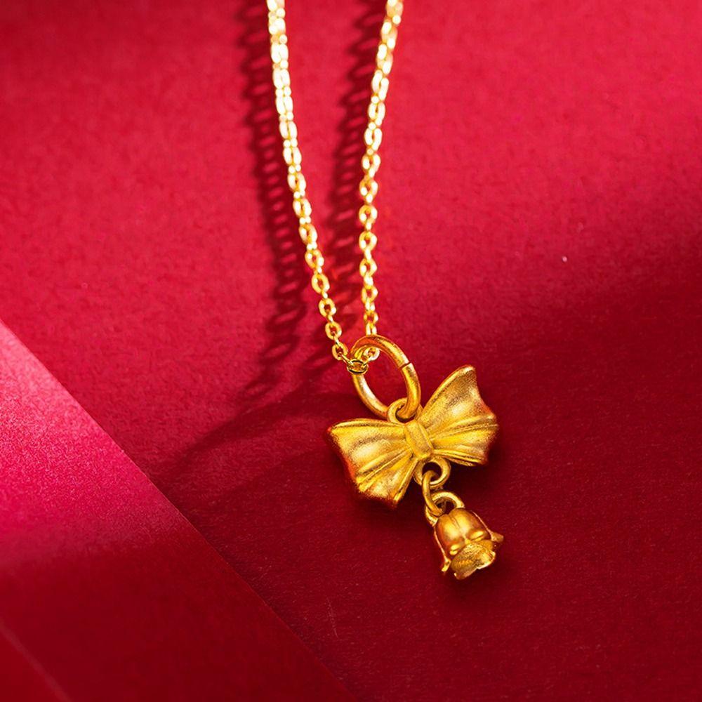 Vòng cổ / Bông Tai Bằng Đồng Hình Nơ Hoa Sáng Tạo Dễ Thương Thời Trang Cho Nữ