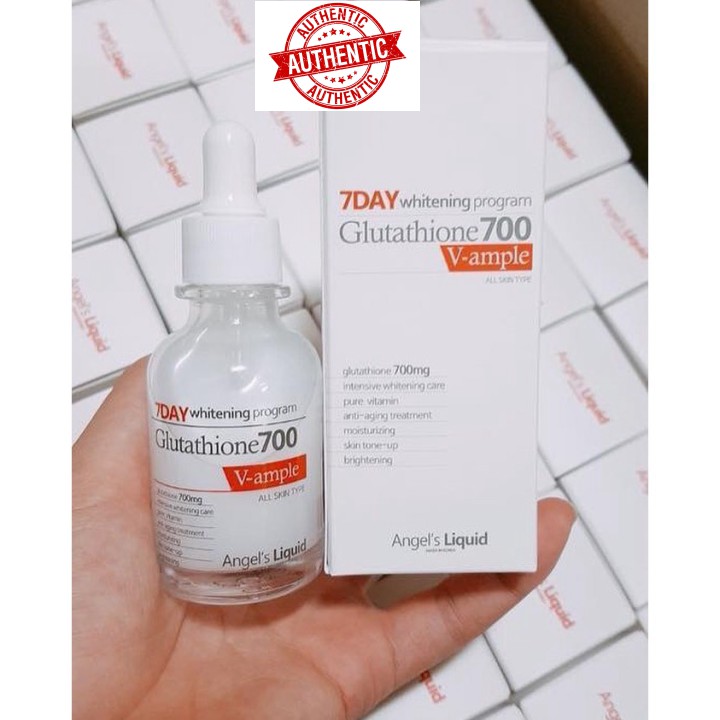 [Mã chiết khấu giảm giá mỹ phẩm chính hãng] Serum Huyết Thanh Trắng Da 7Day Whitening Program Glutathione 700 V-Ample