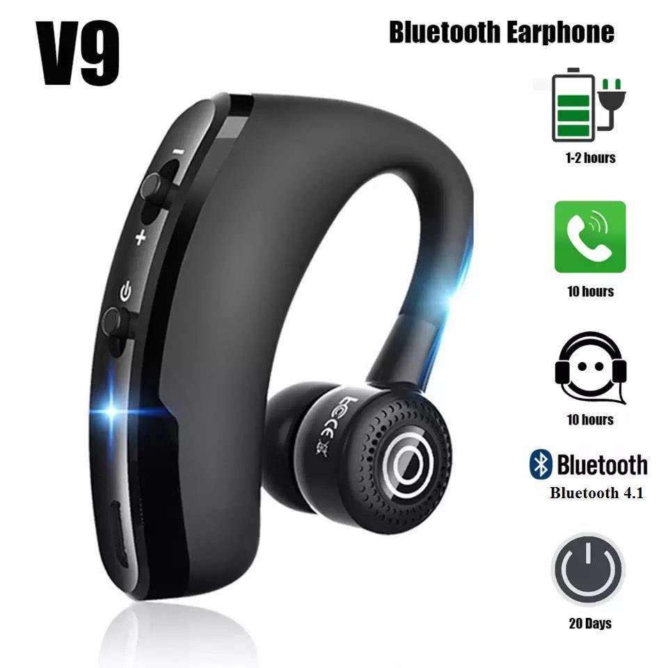 Tai Nghe Bluetooth một bên V9 - Tai Nghe Âm Thanh Nổi CSR