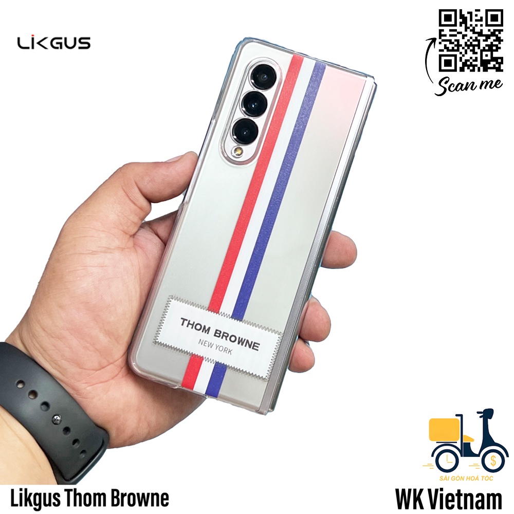 Ốp Samsung Z Fold3 / Z Fold4 Likgus Thom Browne New York Trong Suốt Không Ố Vàng