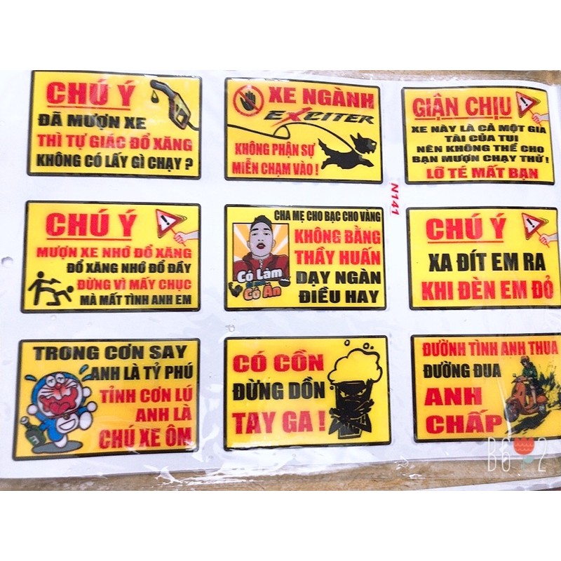 Tem cảnh báo chú ý (tem hình cứng)