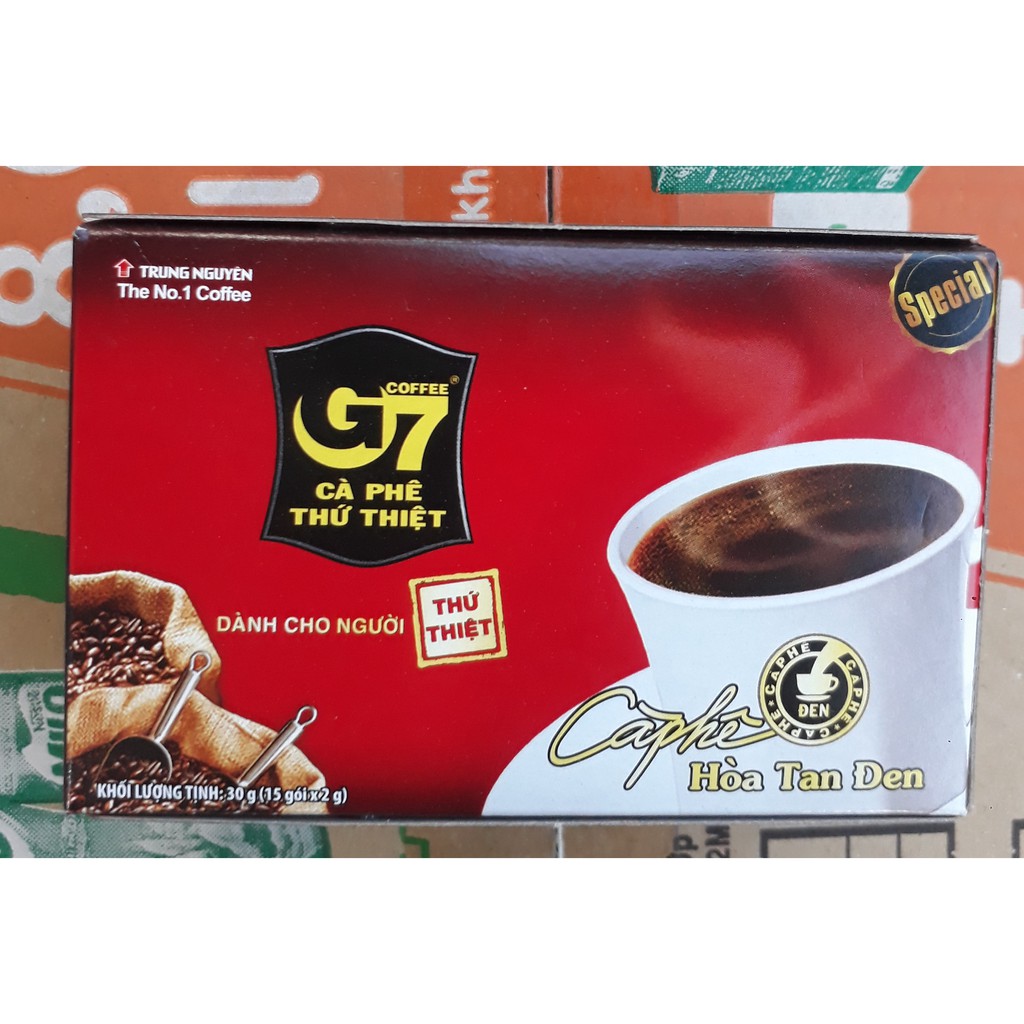Cà phê G7 hòa tan đen - Hộp 15 gói 2gr
