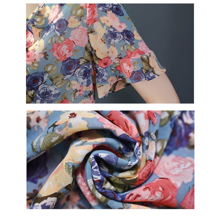 Áo Sơ Mi Voan Hoa Ngắn Tay Dáng Rộng Xinh Xắn Theo Phong Cách Mùa Hè Dành Cho Nữ