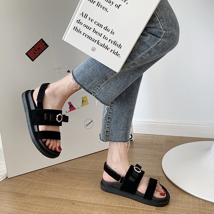 Xăng đan Nữ Quai Ngang Đính Nơ Xinh Xắn