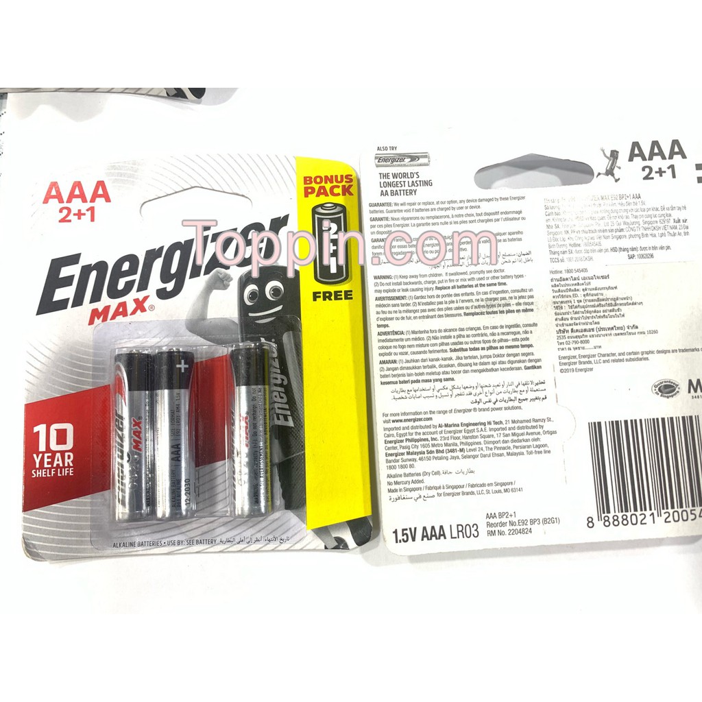 Pin AA, AAA Energizer alkaline chính hãng.