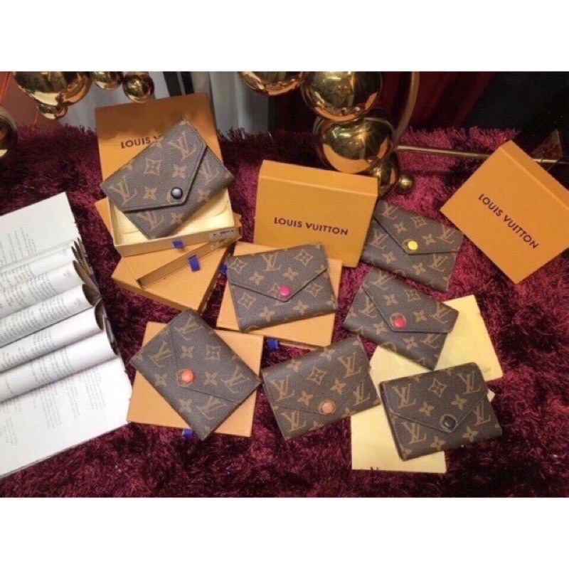 Ví gập mini bông nâu hàng fullbox