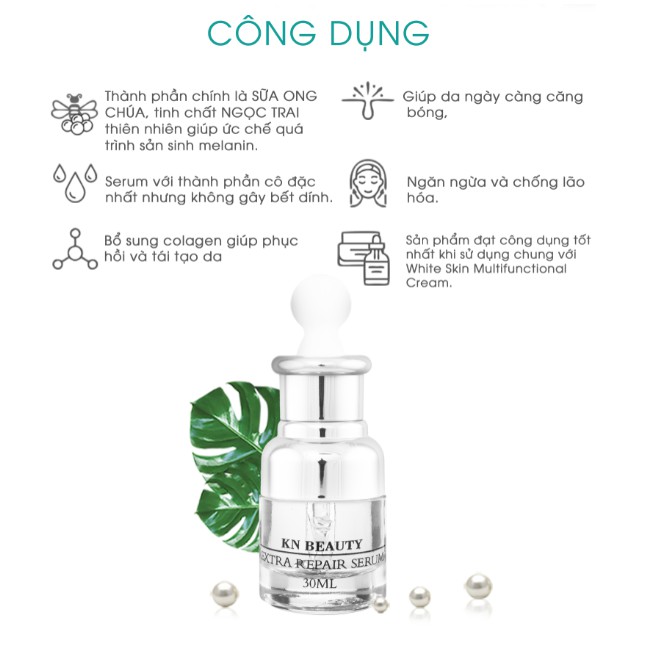 Bộ 2 sản phẩm Trắng Da Ngừa Nám KN Beauty chuyên sâu: Kem dưỡng 25g + Serum 30ml