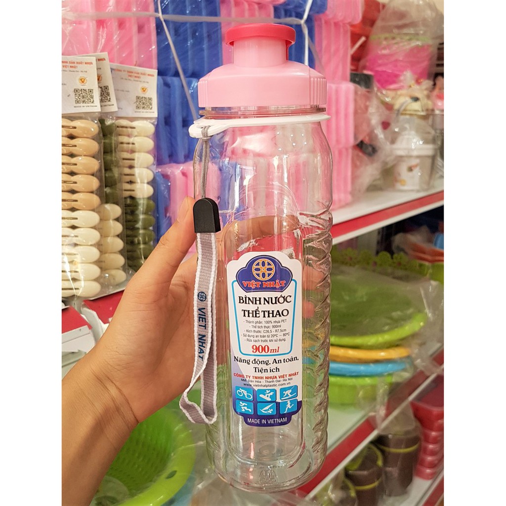 Bình nước thể thao Việt Nhật - Chai nhựa PET 900ml