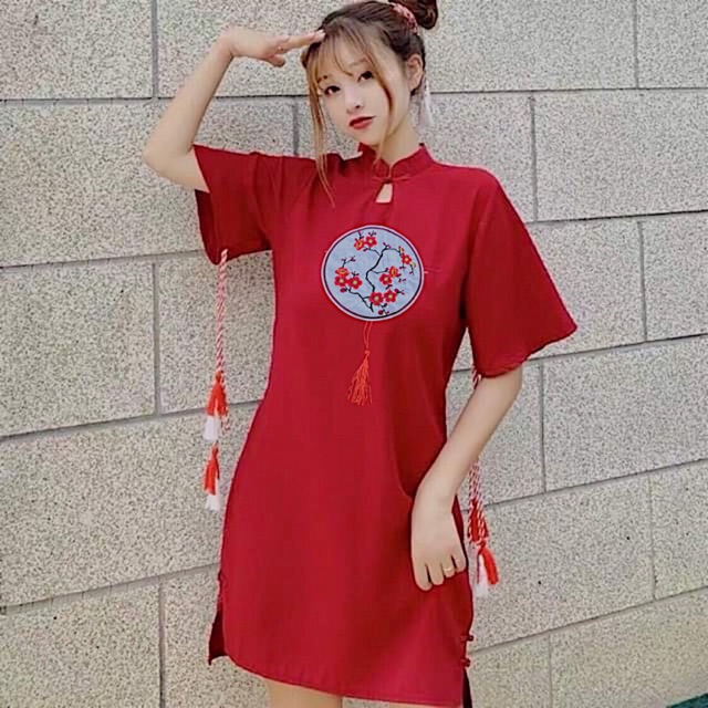 Sườn xám cách tân hiện đại, ĐẦM TẾT ĐẸP- HÌNH THẬT 100%