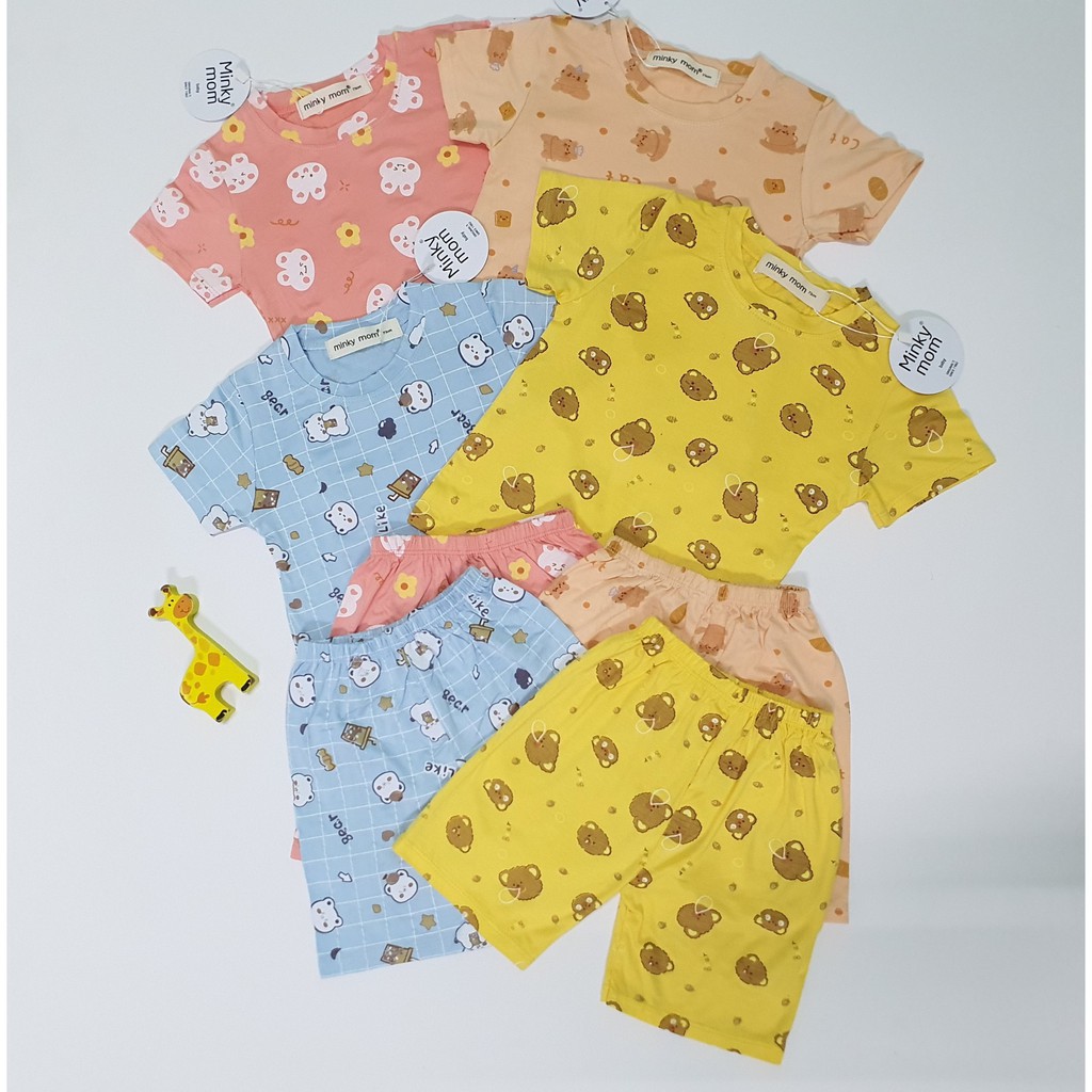 Bộ Cộc Tay Cotton Minky Mom in hình Gấu BEAR cực đáng yêu cho bé Qate239_Namkidshop