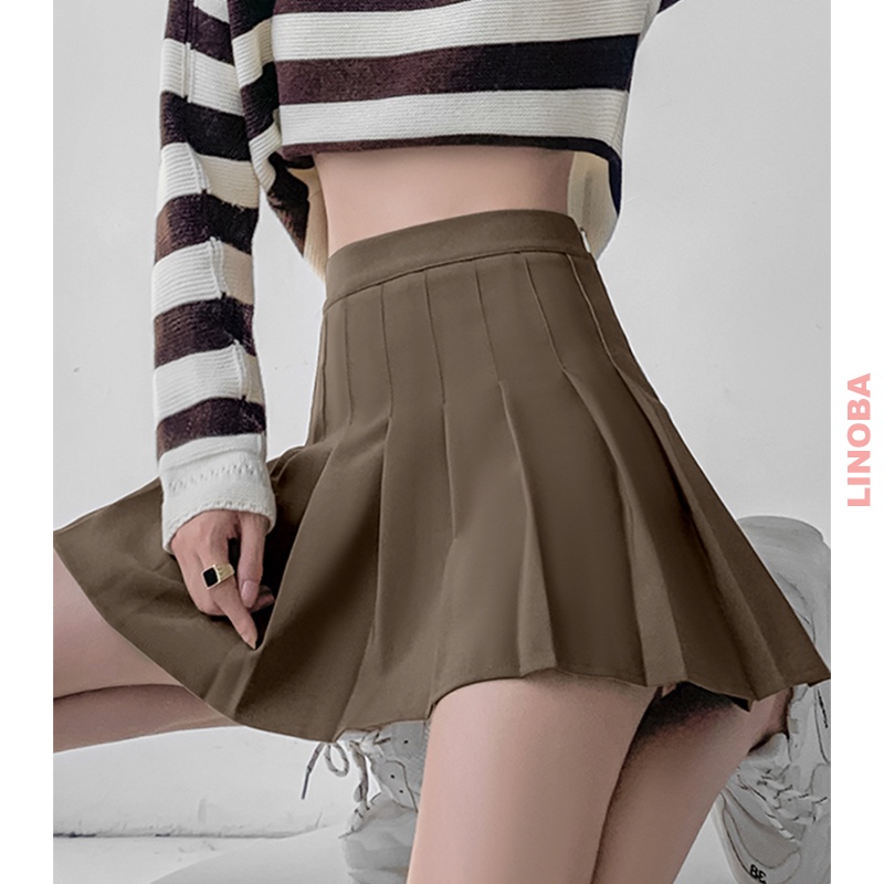 Chân váy tennis xếp ly ngắn nâu bigsize ba màu LINOBA CV01 | BigBuy360 - bigbuy360.vn