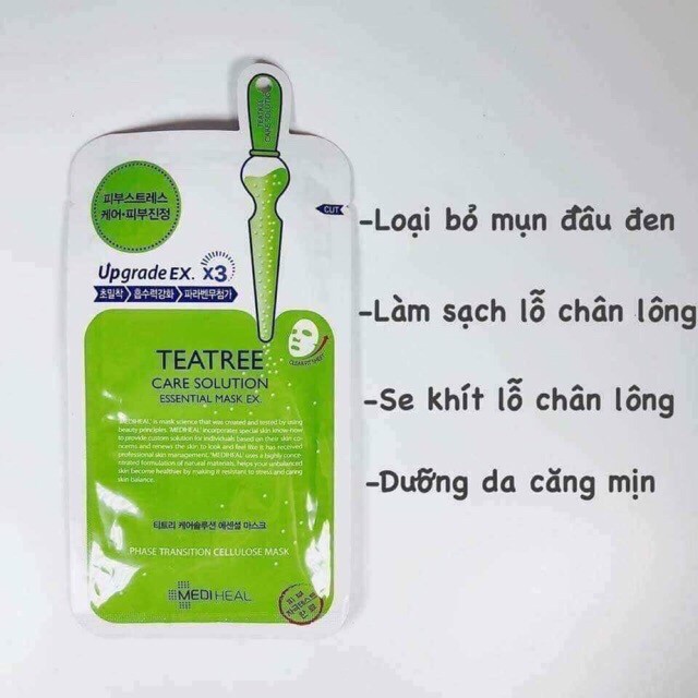 Mặt nạ dưỡng da Mediheal Teatree, Vita Lightbeam, Placenta Revital và Collagen EX Essential Mask 24ml