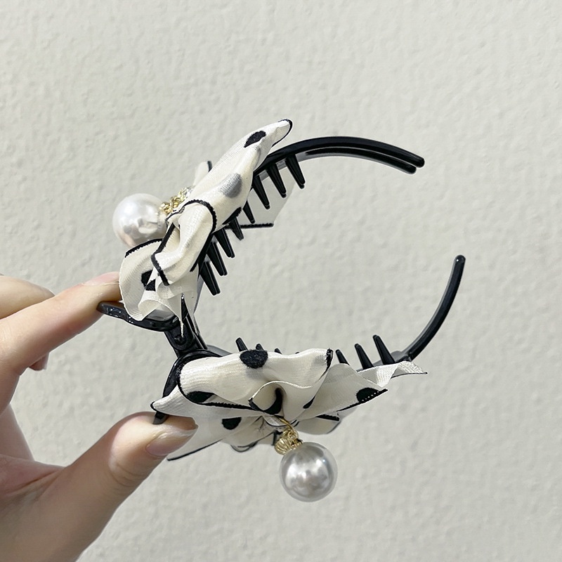 Kẹp Tóc Nơ Đính Ngọc Trai Xinh Xắn Theo Phong Cách 2022 Dành Cho Nữ