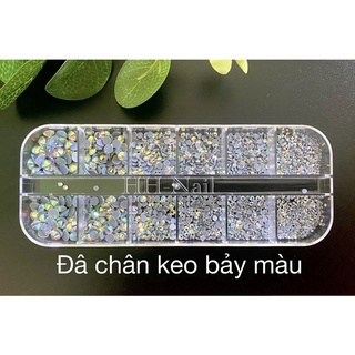 Đá chân keo khay 12 ô trang trí móng