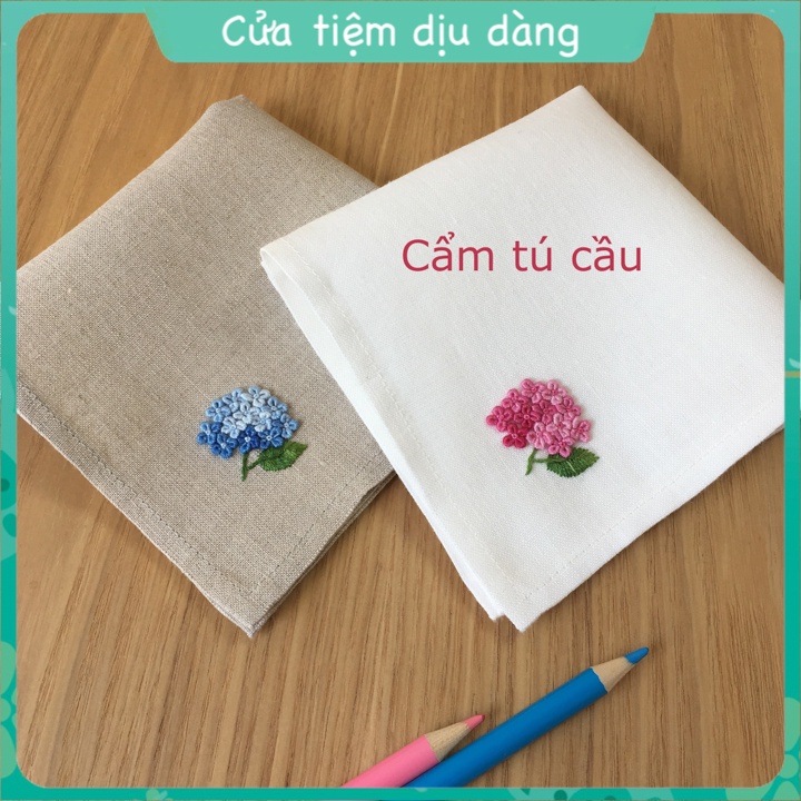 Bộ nguyên liệu tự làm khăn thêu cho người mới bắt đầu - phong cách Nhật Bản