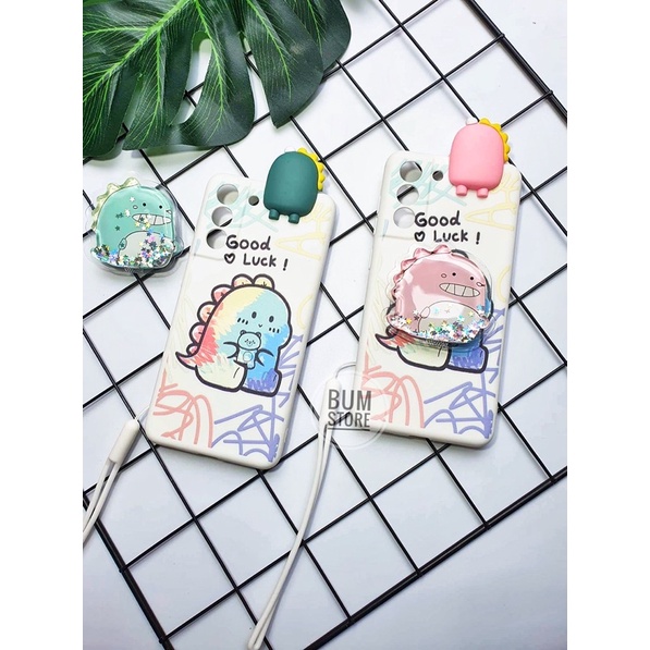 Ốp Lưng Samsung Note 20 Ultra / Note 20 / S20 Ultra / S20+ /S10+ / Note10 Plus / Note 10 Khủng Long Kèm Dây Và Popsocket