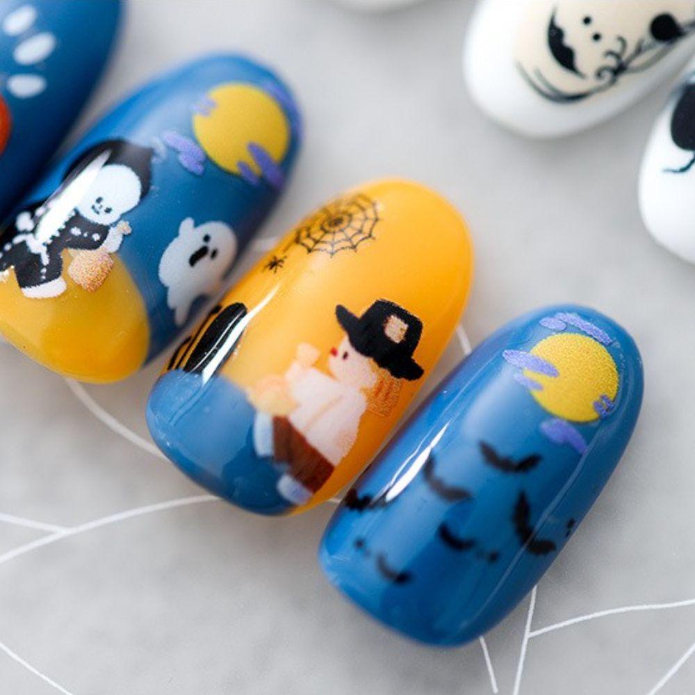 Miếng Dán Trang Trí Móng Tay Họa Tiết Halloween 5D Độc Đáo