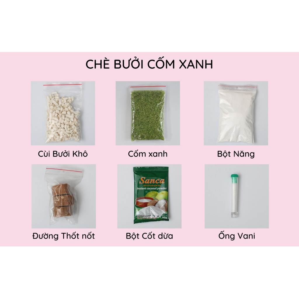 [Giá tốt] - Set Nguyên Liệu Chè Bưởi Cốm Xanh - Bếp Xíu Xiu