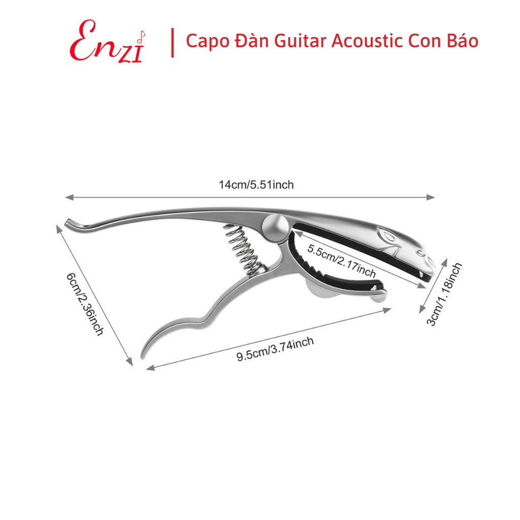 Capo guitar acoustic Con Báo màu đen cao cấp dành cho đàn guitar dây sắt Enzi