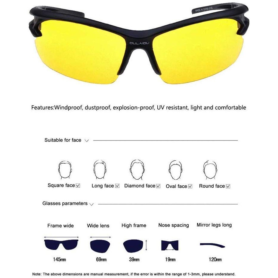 Kính mát nam thời trang mã 315 kiểu dáng thể thao chống côn trùng và gió bụi