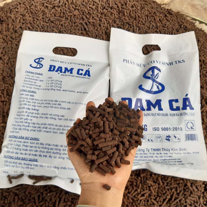 PHÂN HỮU CƠ ĐẠM CÁ Viên Nén Tốt Đất Khỏe Cây, Kích Rễ, Giàu Dinh Dưỡng - Gói 1KG