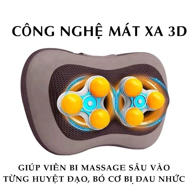 Gối Massage Mát Xa Hồng Ngoại Đa Năng Toàn Thân Giảm Đau nhức Xương Khớp Bảo Hành 3 Năm