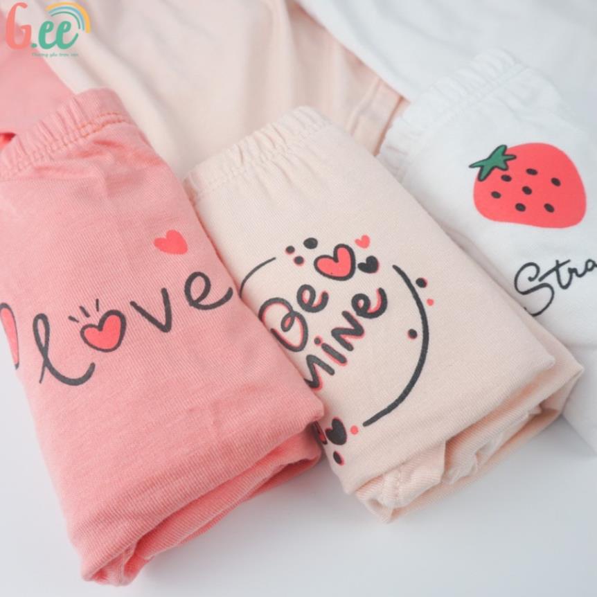 Quần chip bé gái, set 3 chip đùi sợi tre Gee siêu thấm hút, kháng khuẩn, an toàn dễ chịu cho bé.