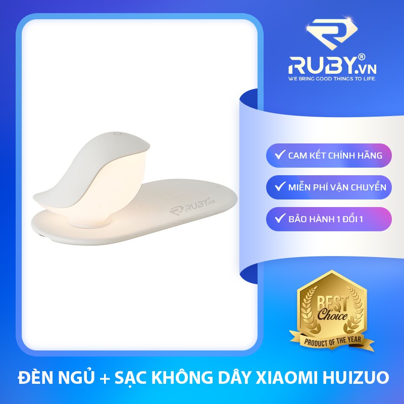 Đèn Ngủ Kiêm Sạc Không Dây Đa Năng 2IN1 XIAOMI HUIZUO, Độ Sáng Ấm, Thiết Kế Hiện Đại, Chế Độ Bất Tắt Thông Minh