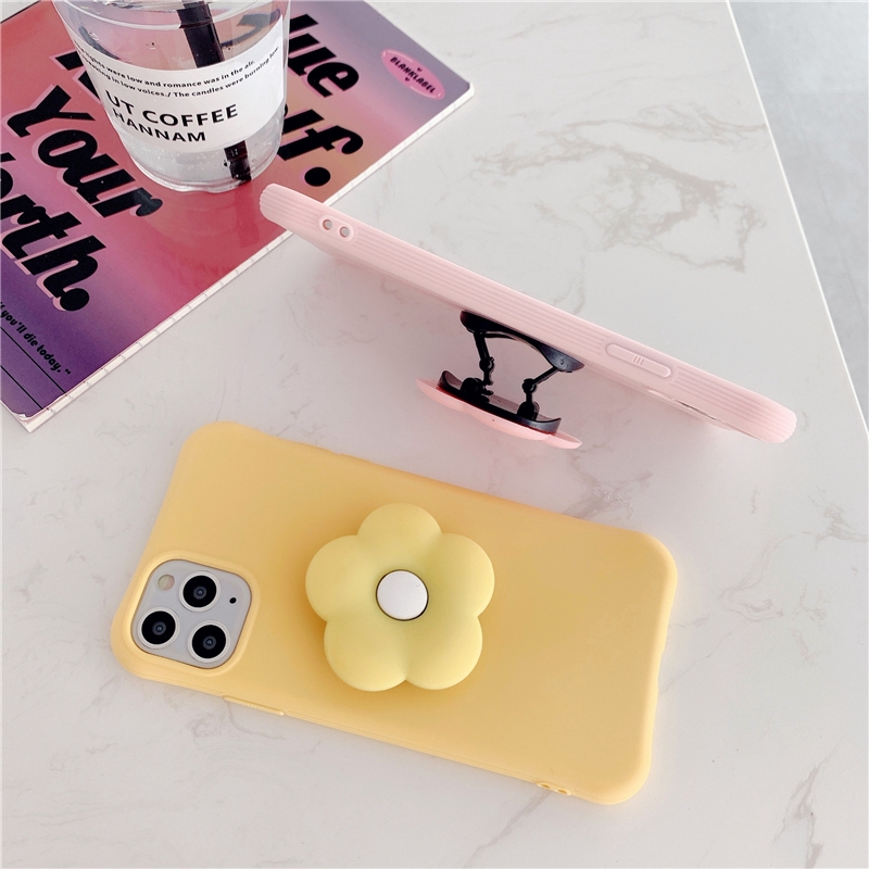 Ốp điện thoại TPU mềm + giá đỡ hình hoa cho iPhone SE211 Pro MAX XS XR 6 7 8 Plus | BigBuy360 - bigbuy360.vn