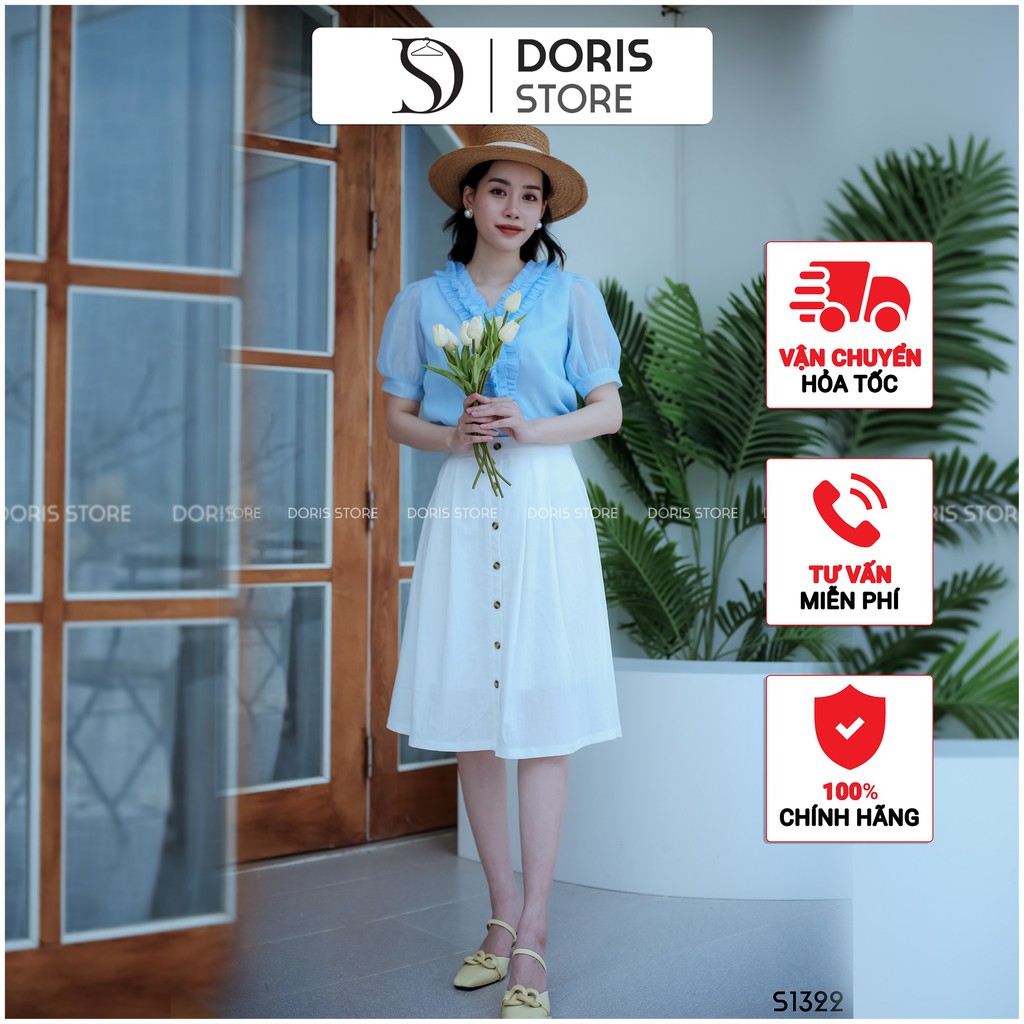 Set áo voan cổ hoa siêu xinh DORIS S1322