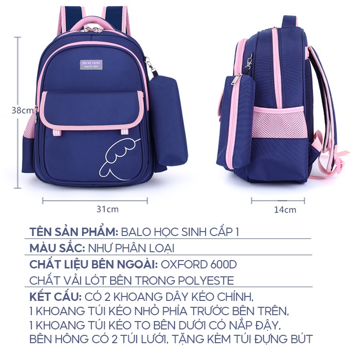 Balo chống gù cho học sinh cấp 1 in hình cừu đáng yêu có nhiều màu sắc SB-136