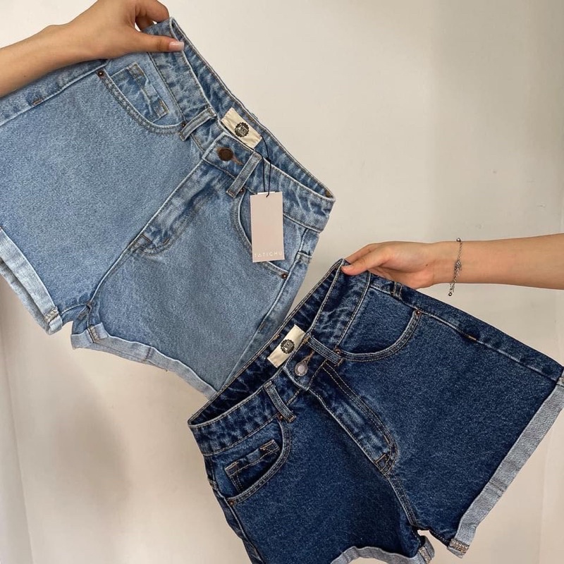 Quần Short Jeans Lưng Cao Xuất Xịn Chất Jean Cotton Siêu Xinh