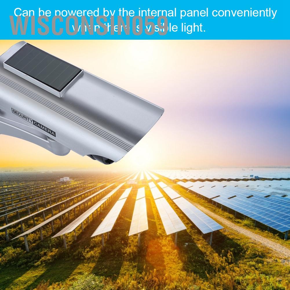 Wisconsin059 Solar Powered Fake Camera Outdoor CCTV Surveillance Security LED Record