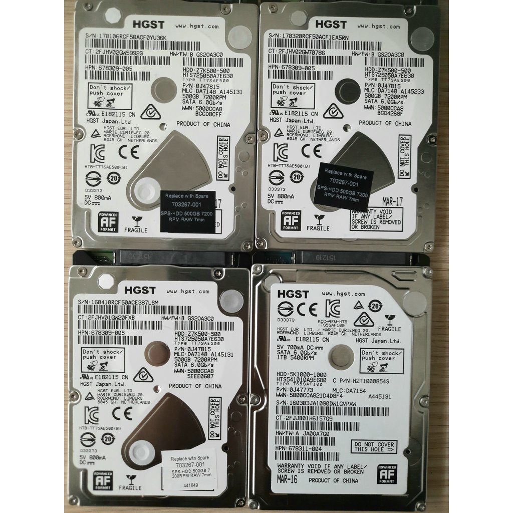 Ổ cứng HDD Hitachi-HGST 500GB 1TB cũ