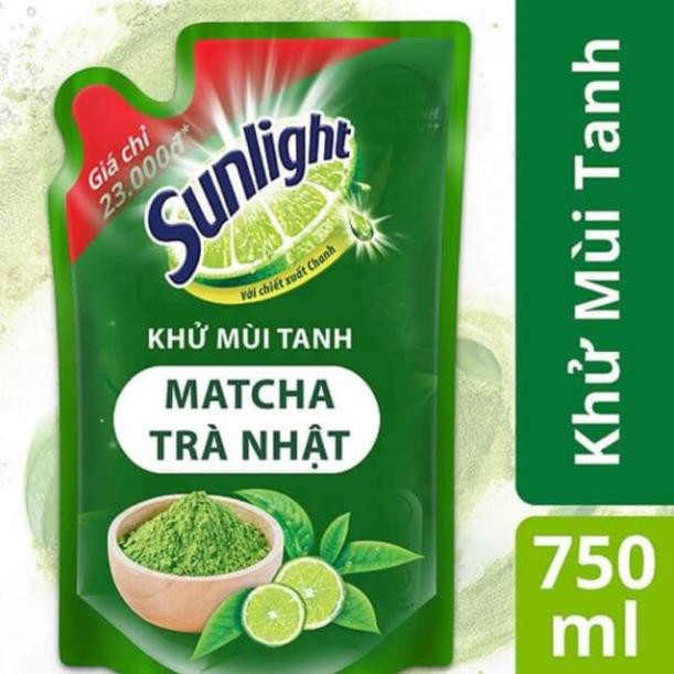 Nước rửa chén Sunlight trà xanh 750g ( dạng túi )