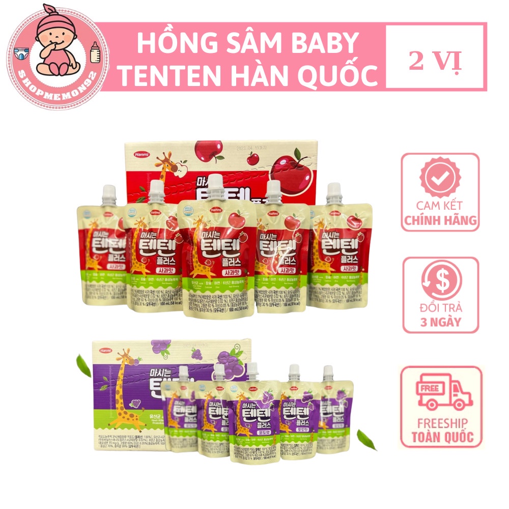 Nước Hồng Sâm Hoa Quả Hanmi TENTEN Hàn Quốc cho bé date 3/2024