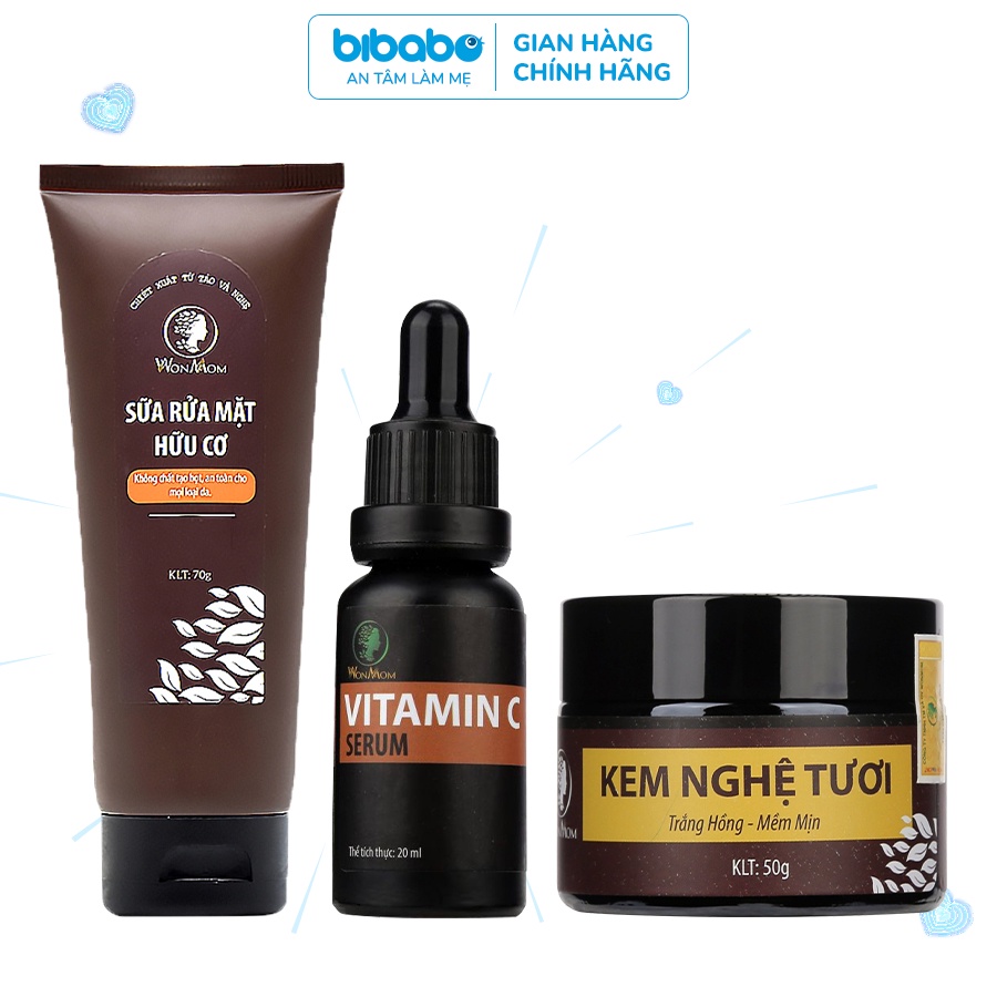 Combo Sáng da - Mềm mịn giúp tái tạo, giảm thâm cho da căng tràn vàsáng bóng  Wonmom dành cho mẹ bầu và sau sinh