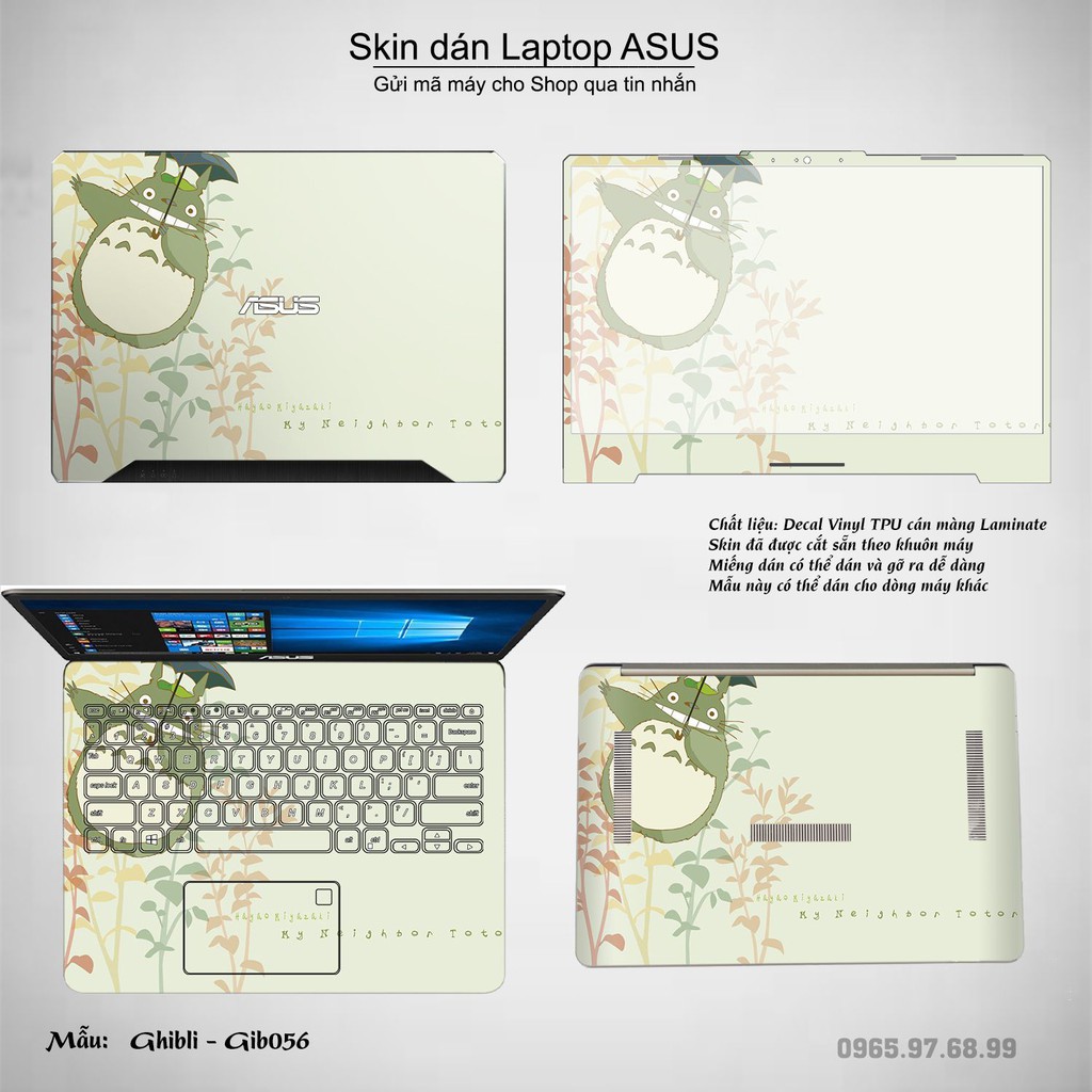 Skin dán Laptop Asus in hình Ghibli nhiều mẫu 9 (inbox mã máy cho Shop)