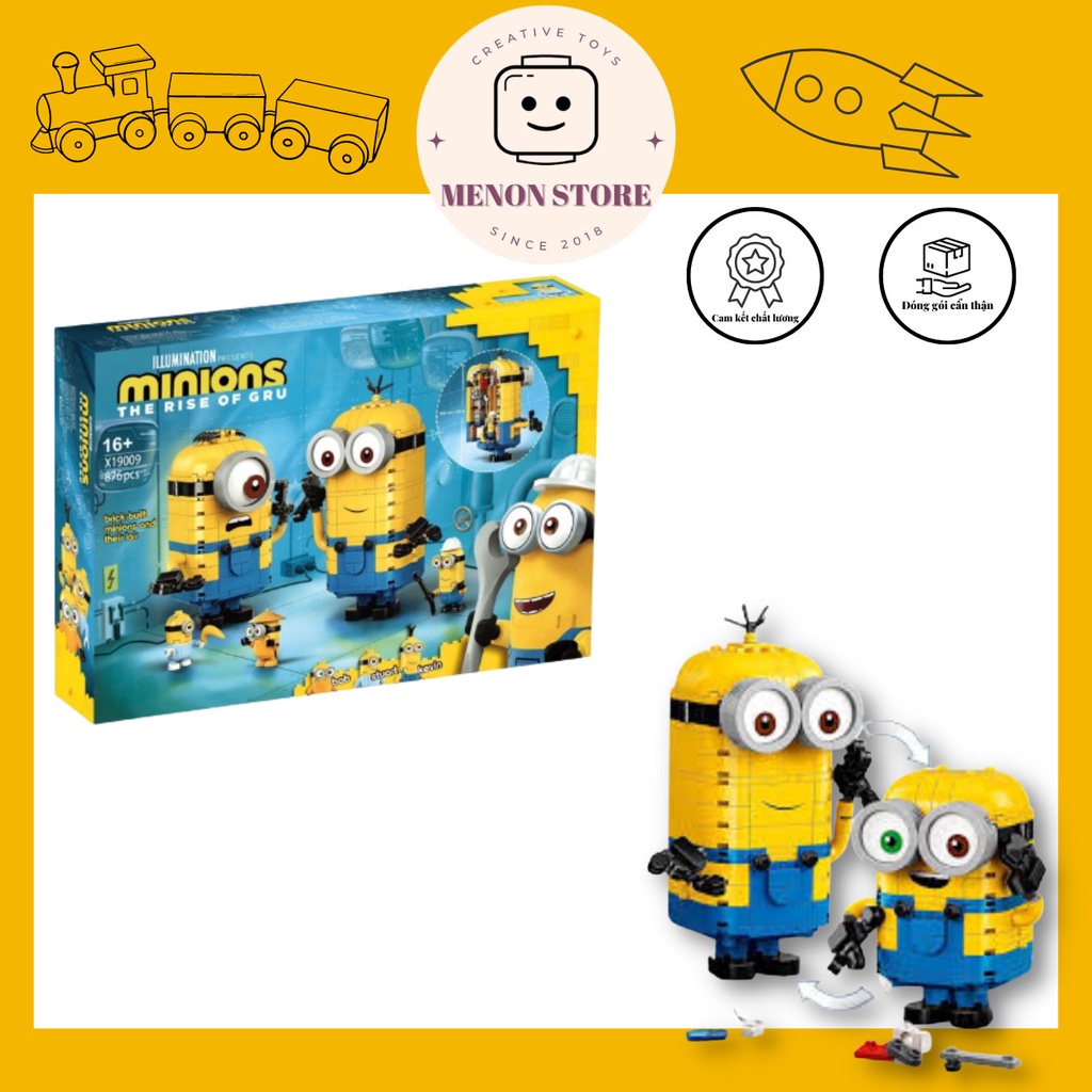 Đồ chơi lắp ráp mô hình Minion A2112 19009 Minions Phòng Chứa Bí Mật Của Minions Bob Kevin Stuart - Xếp hình thông minh