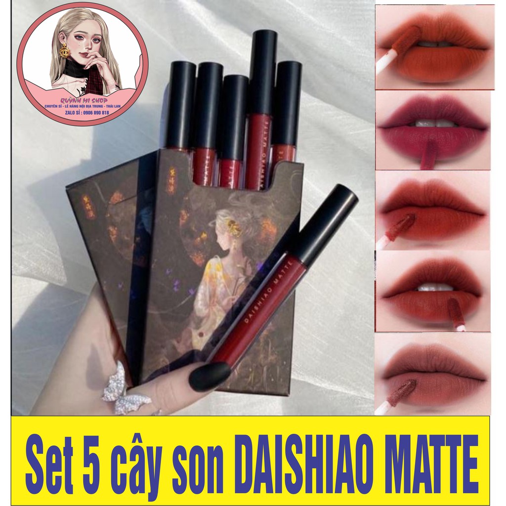 [MẪU MỚI] Set 5 cây son DAISHIAO MATTE màu đỏ cam , cam cháy , đỏ mận ,  đỏ nâu , nâu đất, đỏ cháy siêu lì mềm môi