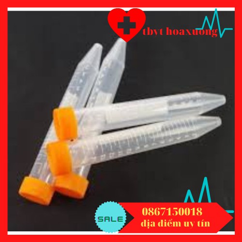 Ống Ly Tâm 15ml -Ống Falcon 15ml Nắp Cam ,Nắp Xanh- Túi 100 Cái