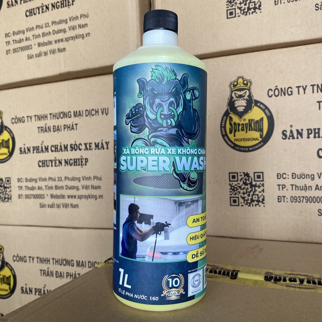 Nước rửa xe không chạm Sprayking 1 lít, xà bông super wash có chạm 500ml cực sạch mùi thơm dễ chịu
