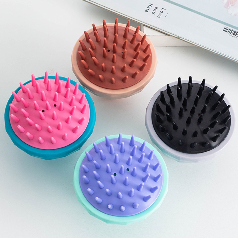 Bàn Chải Massage Da Đầu Với Đầu Lông Silicon Mềm Giúp Thư Giãn