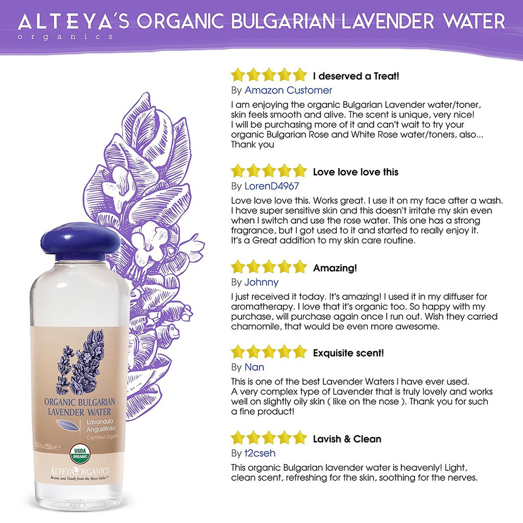 Nước Hoa Oải Hương Bulgaria Hữu Cơ - Organic Bulgarian Lavender Water