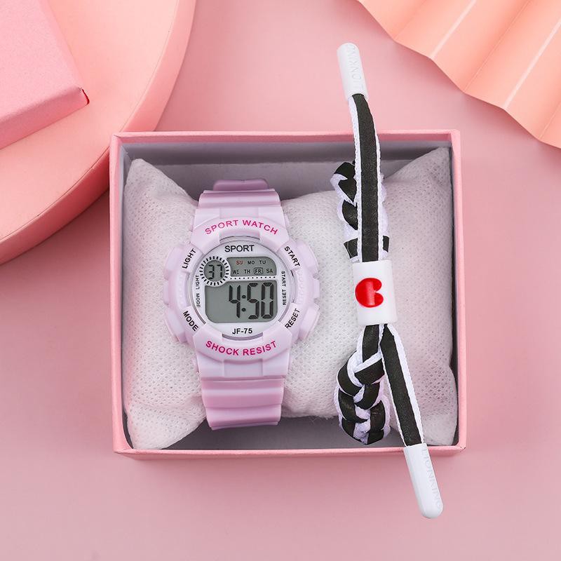 ĐỒNG HỒ NỮ DÂY CAO SU SPORT D406 JF75 ĐIỆN TỬ MẶT TRÒN NHỎ XINH