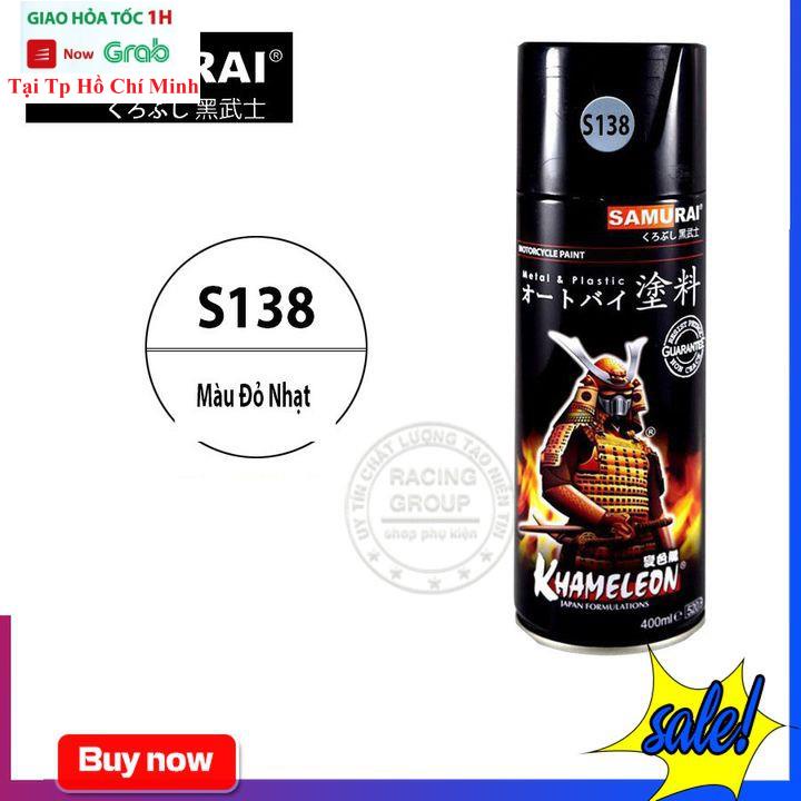 Chai Sơn Xe Máy Cao Cấp SAMURAI Đỏ Nhạt S138* 400ml